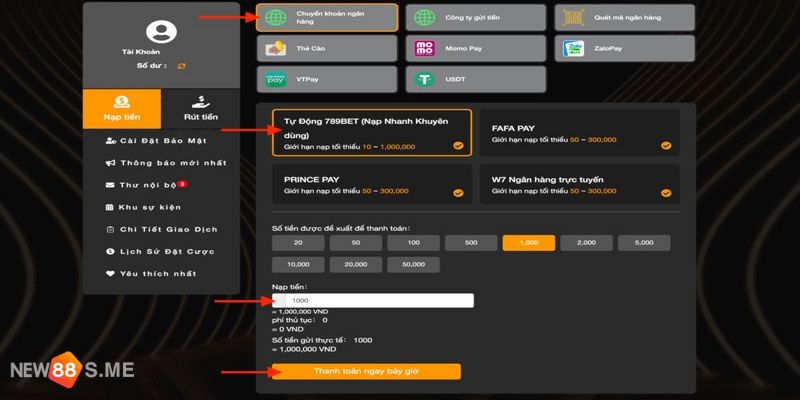 nạp tiền new88s.online